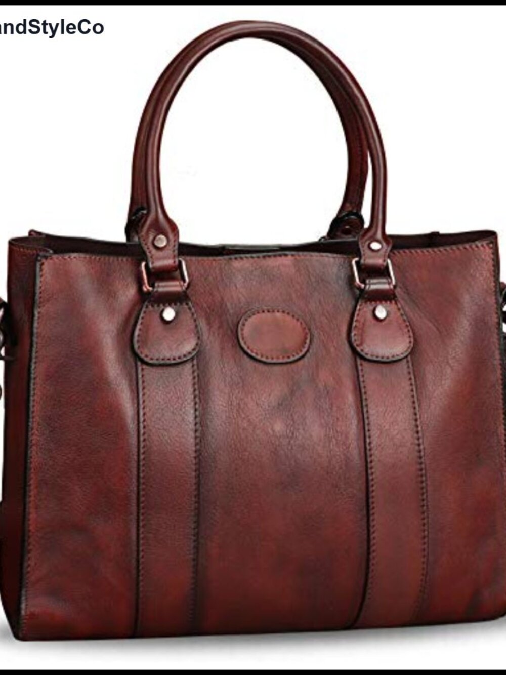 Genuine Leather Satchel Handbag Top Handle Shoulder Crossbody Tote
